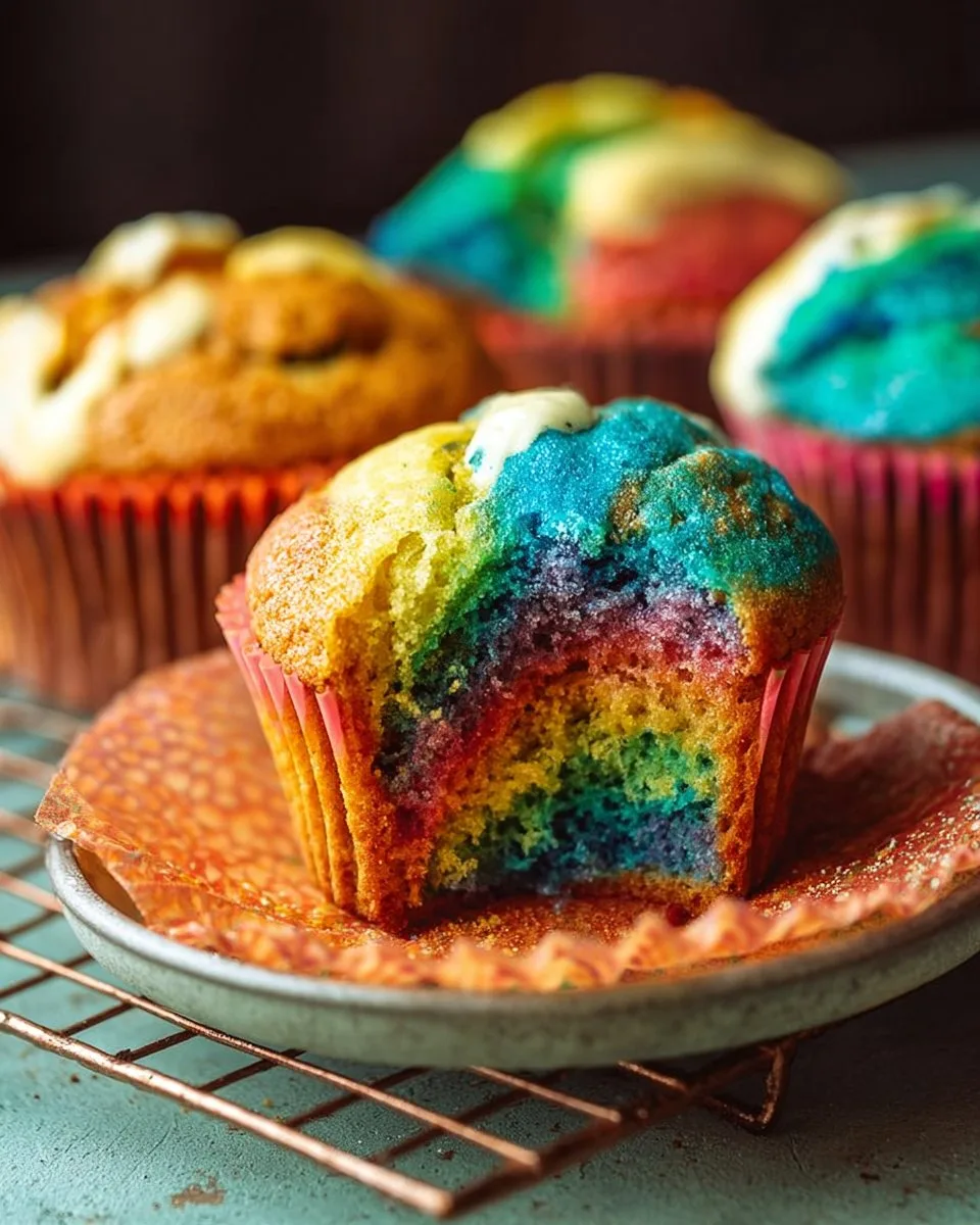 Regenbogen-Muffins