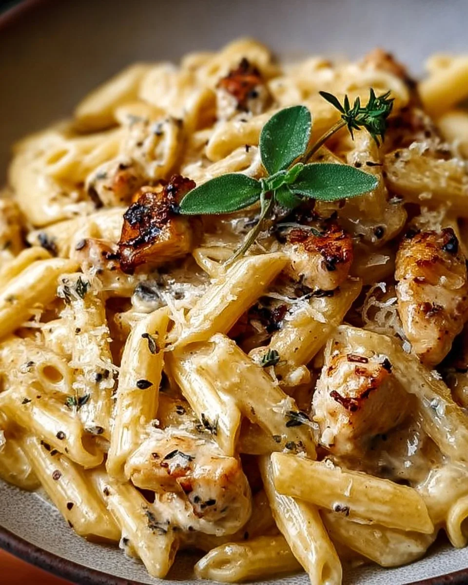 Schnelle und cremige Hähnchen-Pasta