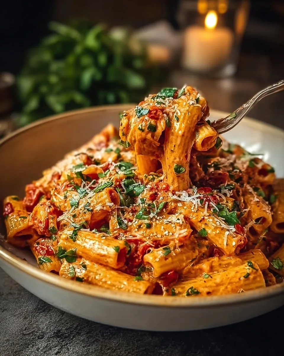 Cremige Tomaten-Knoblauch-Pasta