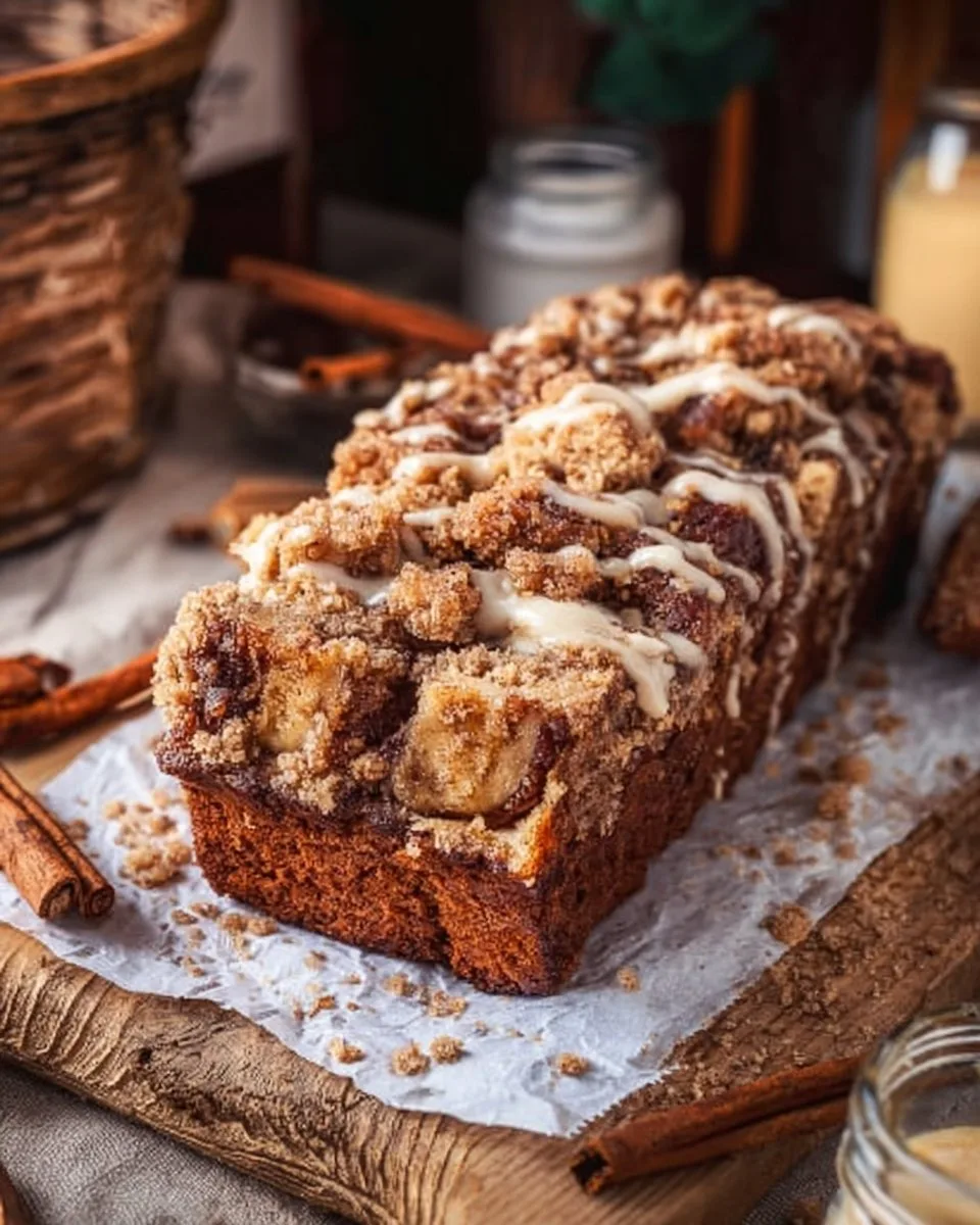 Veganes Zimt-Strudel Bananenbrot mit Zimtstreusel