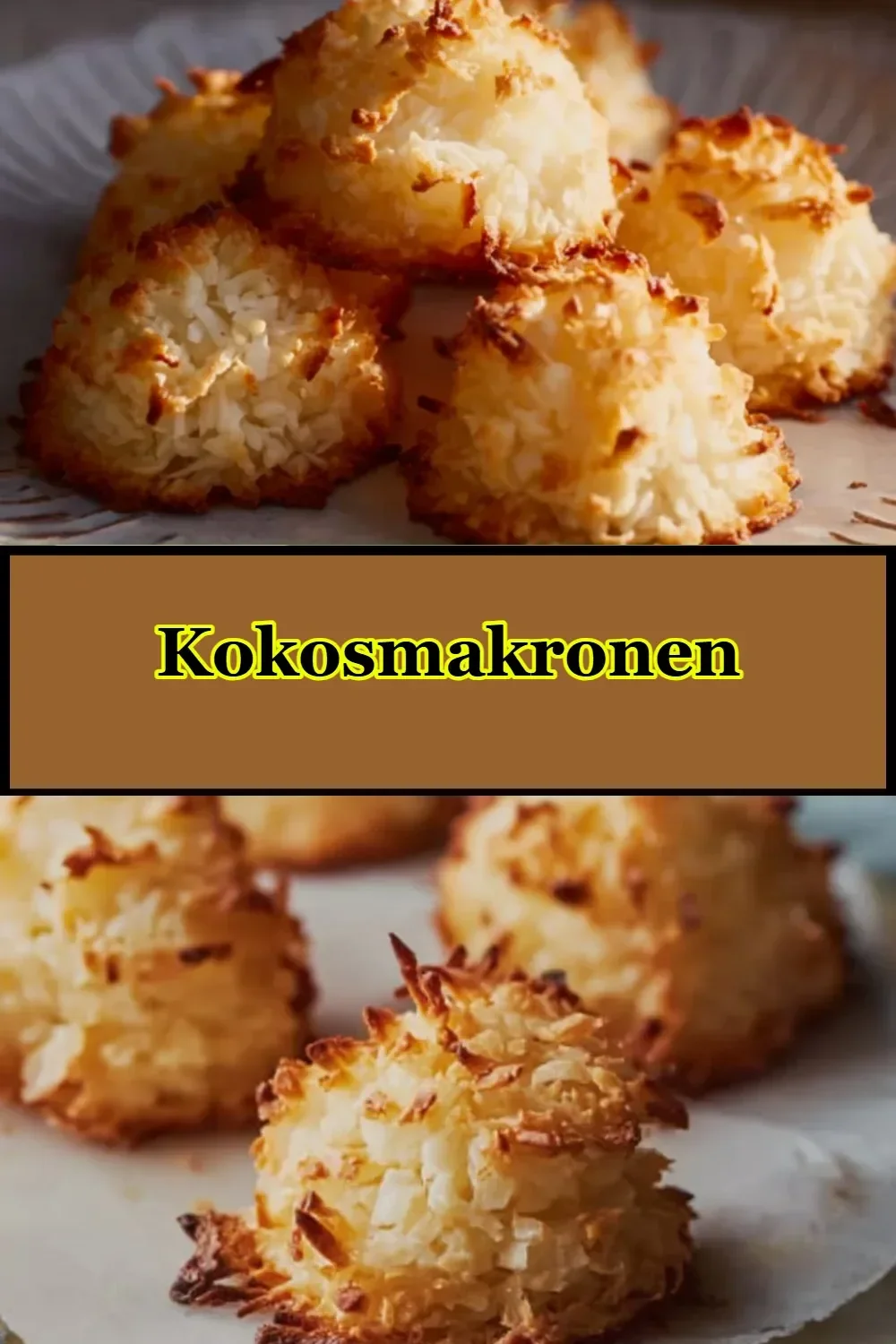 Leckere Kokosmakronen auf einem Teller, ideal für Festlichkeiten.