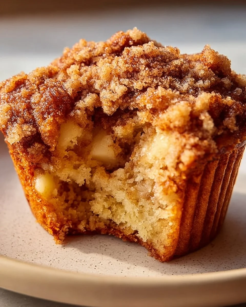 Frisch gebackene Apfel-Zimt-Streusel-Muffins aus dem Ofen
