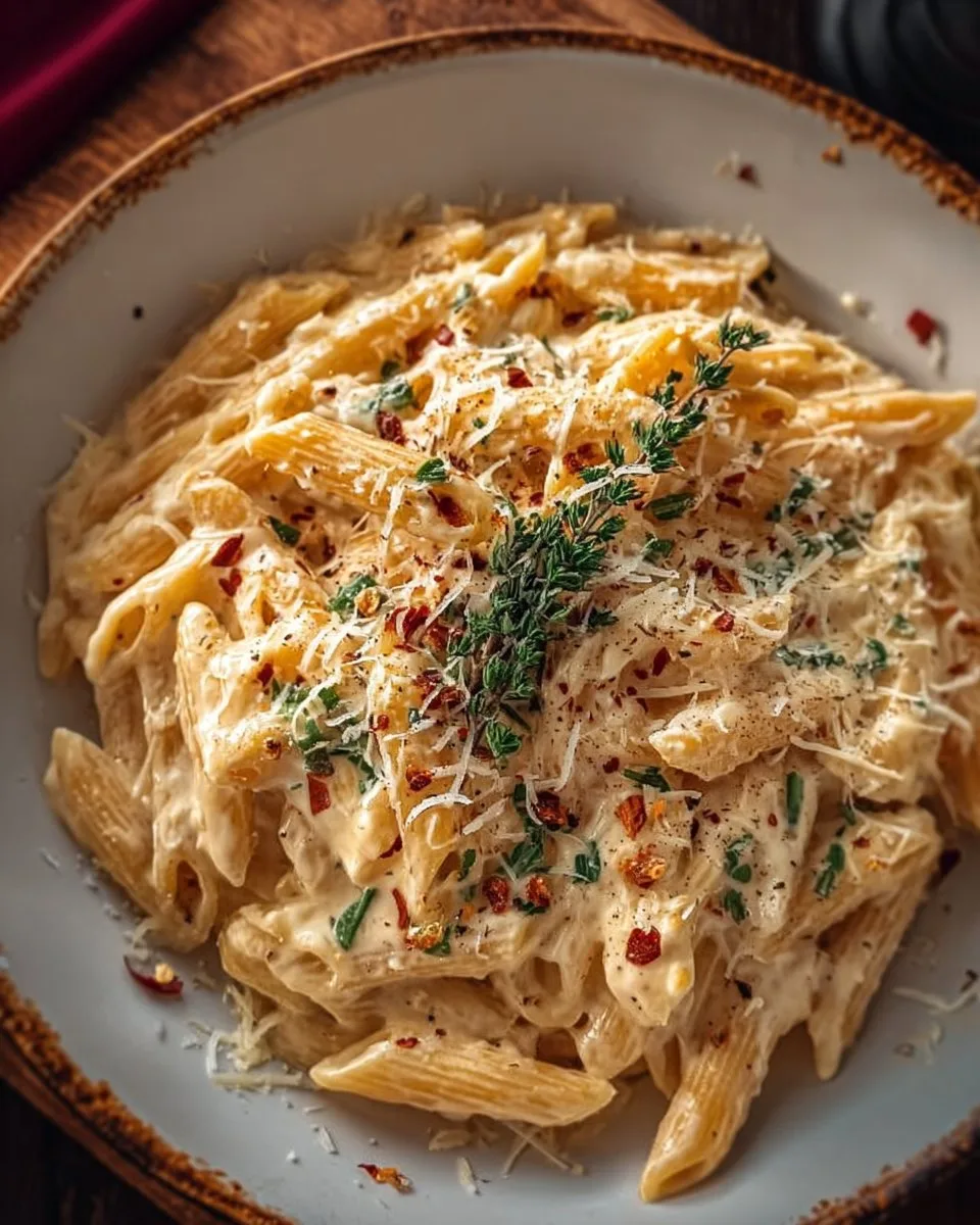 Cremige Knoblauch-Pasta aus einem Topf