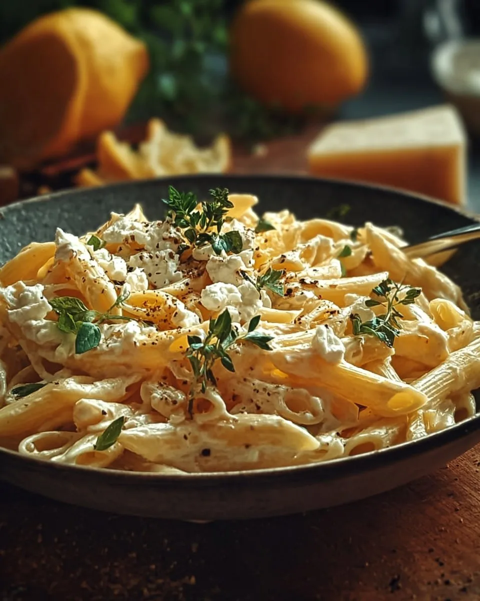 Zitronen-Feta-Pasta