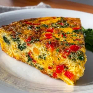 Schnelle 15-Minuten Air Fryer Gemüsefrittata mit frischem Gemüse