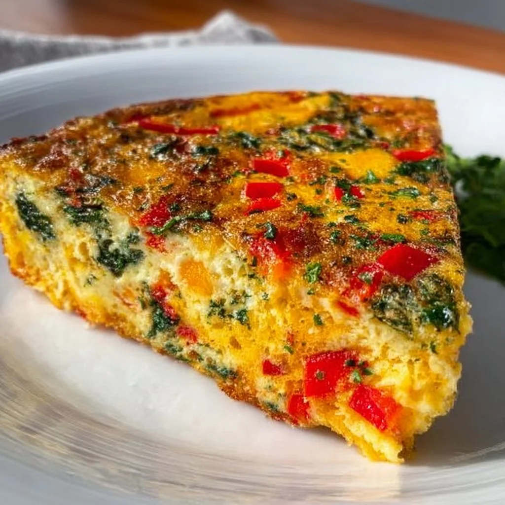 Schnelle 15-Minuten Air Fryer Gemüsefrittata mit frischem Gemüse