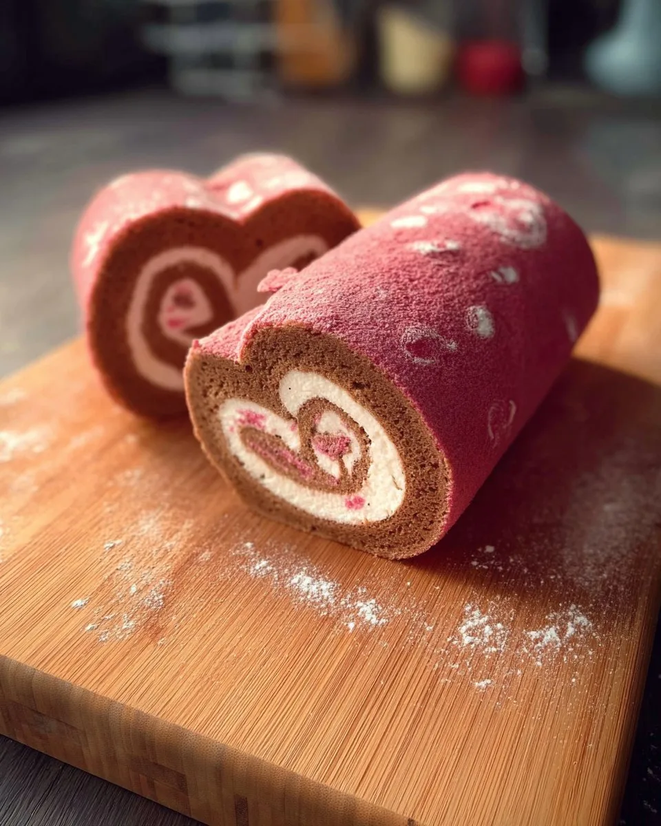 Herzförmige Schweizer Rolle