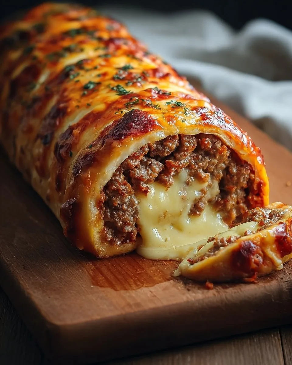 Perfekte Hackfleisch-Käse-Rolle