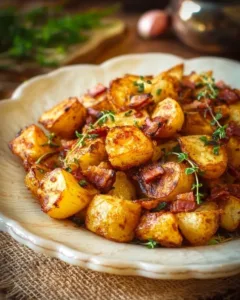Bratkartoffeln aus der Heißluftfritteuse, knusprig und appetitlich serviert
