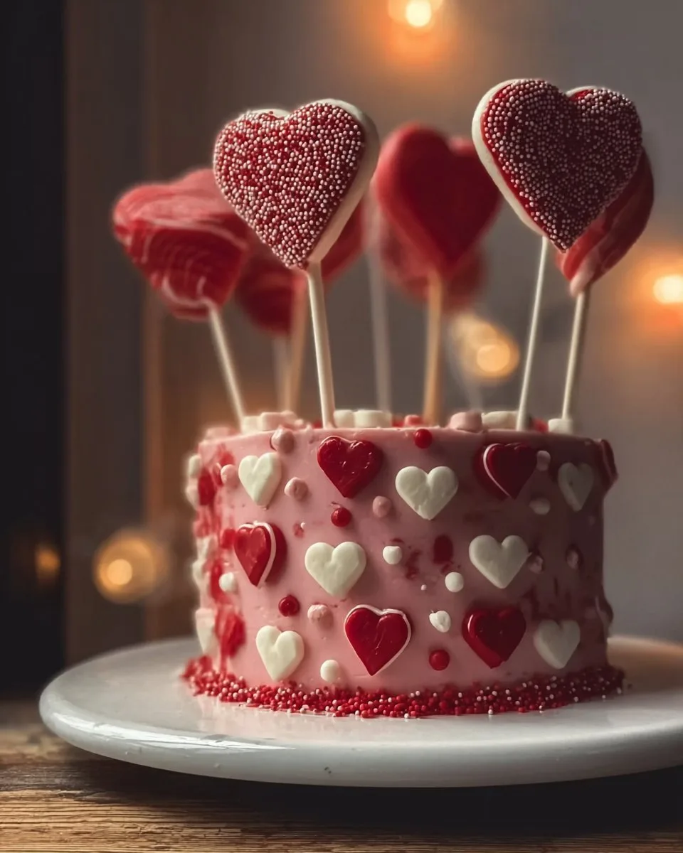 Valentinstags-Lollipop-Kuchen