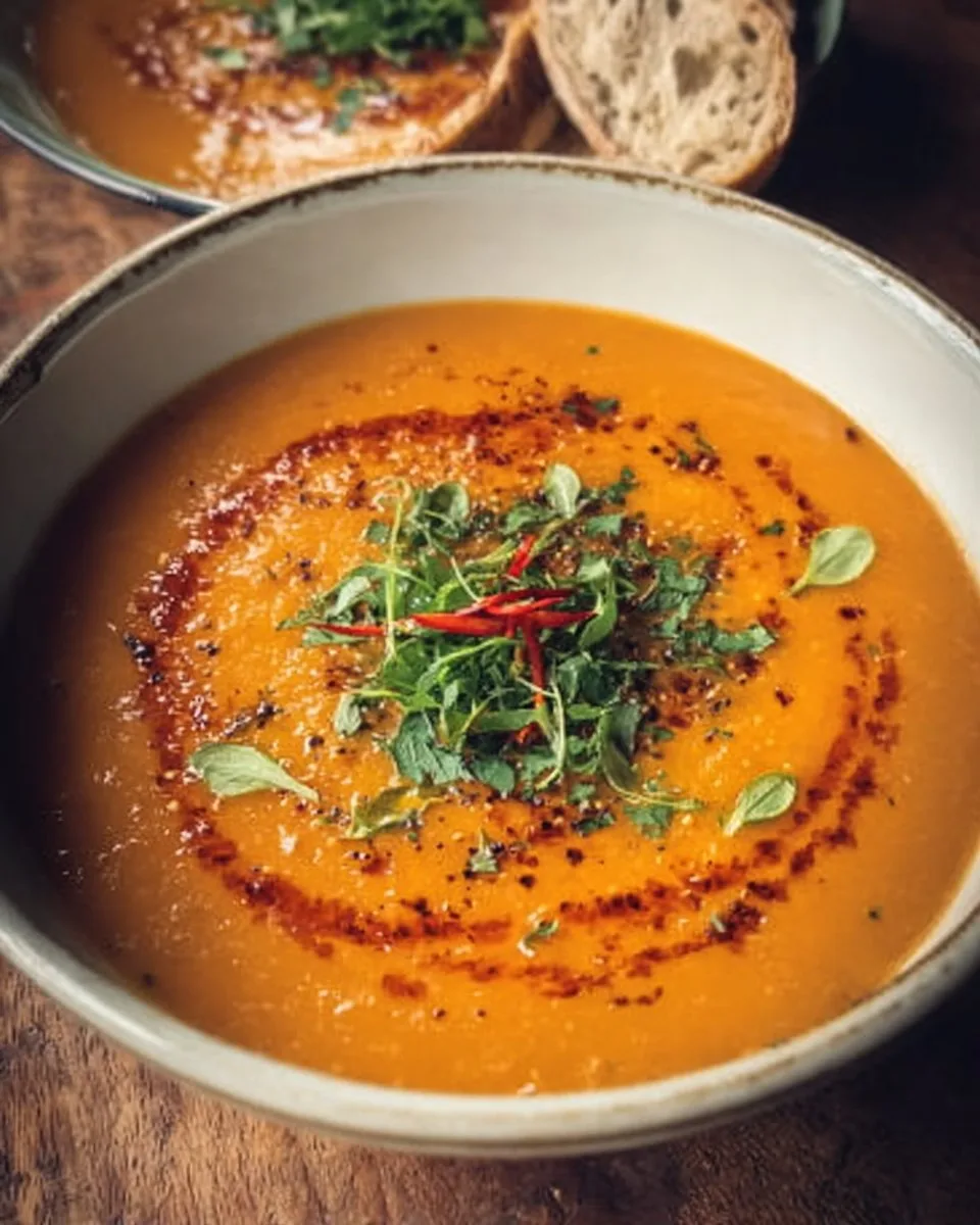 Vegane türkische rote Linsensuppe