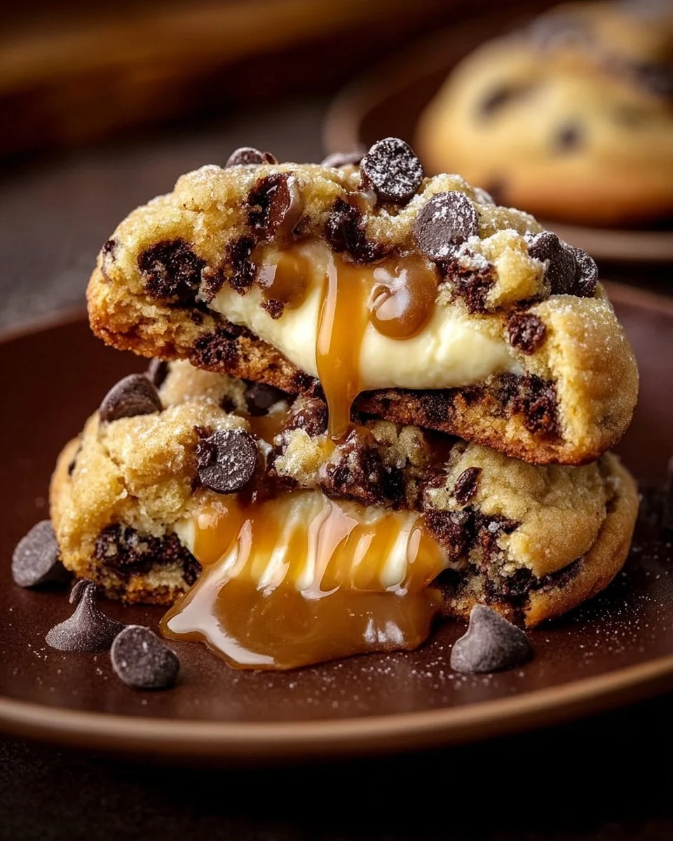 Käsekuchen gefüllte Schokoladenkekse auf einem Teller