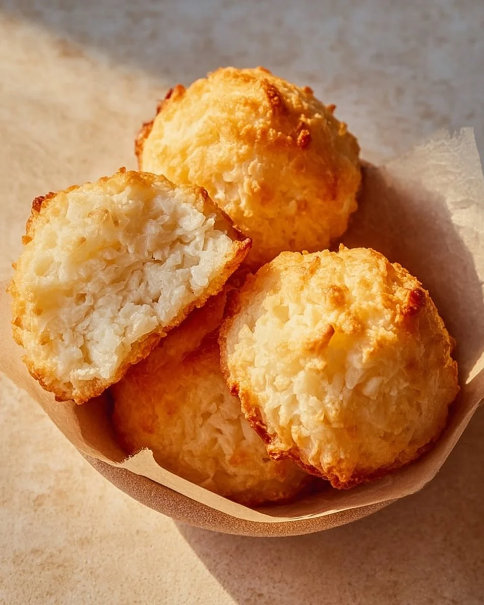 Kokosmakronen nach Omas Rezept auf einem Teller serviert