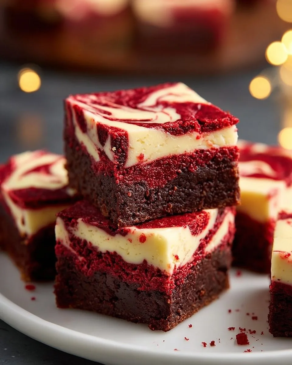Rote Samt Cheesecake Brownies