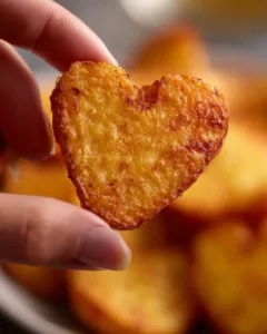 Köstliche Kartoffelherzen aus der Heißluftfritteuse, perfekt für Snacks.