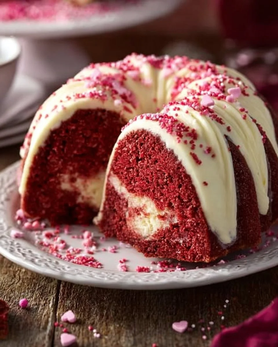Delizierender Roter Samtkuchen mit einzigartiger roter Farbe und cremiger Textur