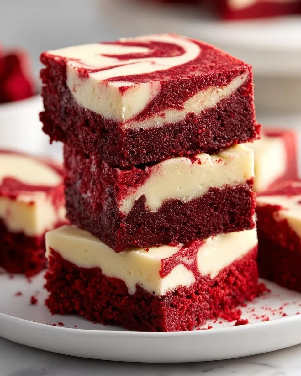 Rote Samt Cheesecake Brownies