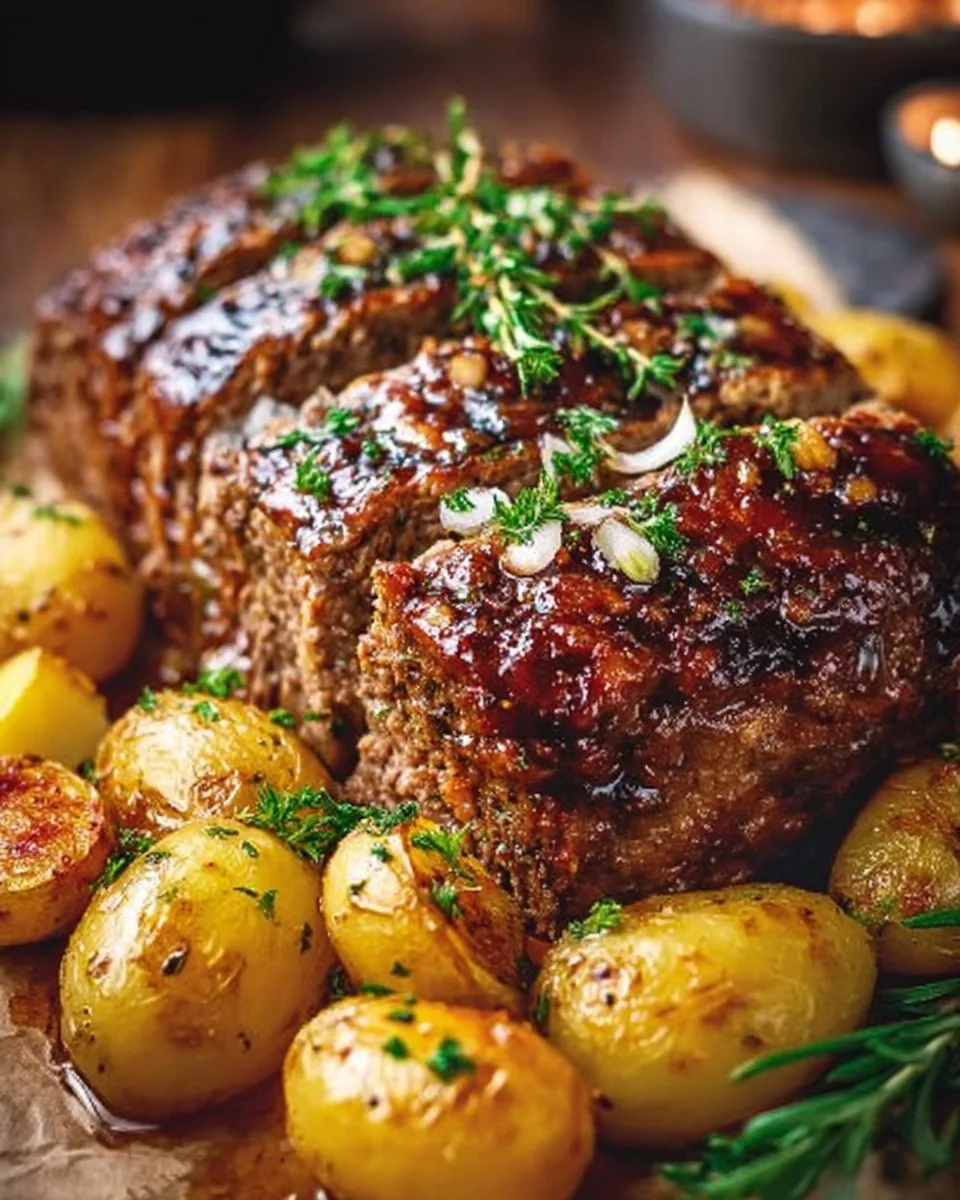 Herzhafter Hackbraten mit knusprigen Ofenkartoffeln