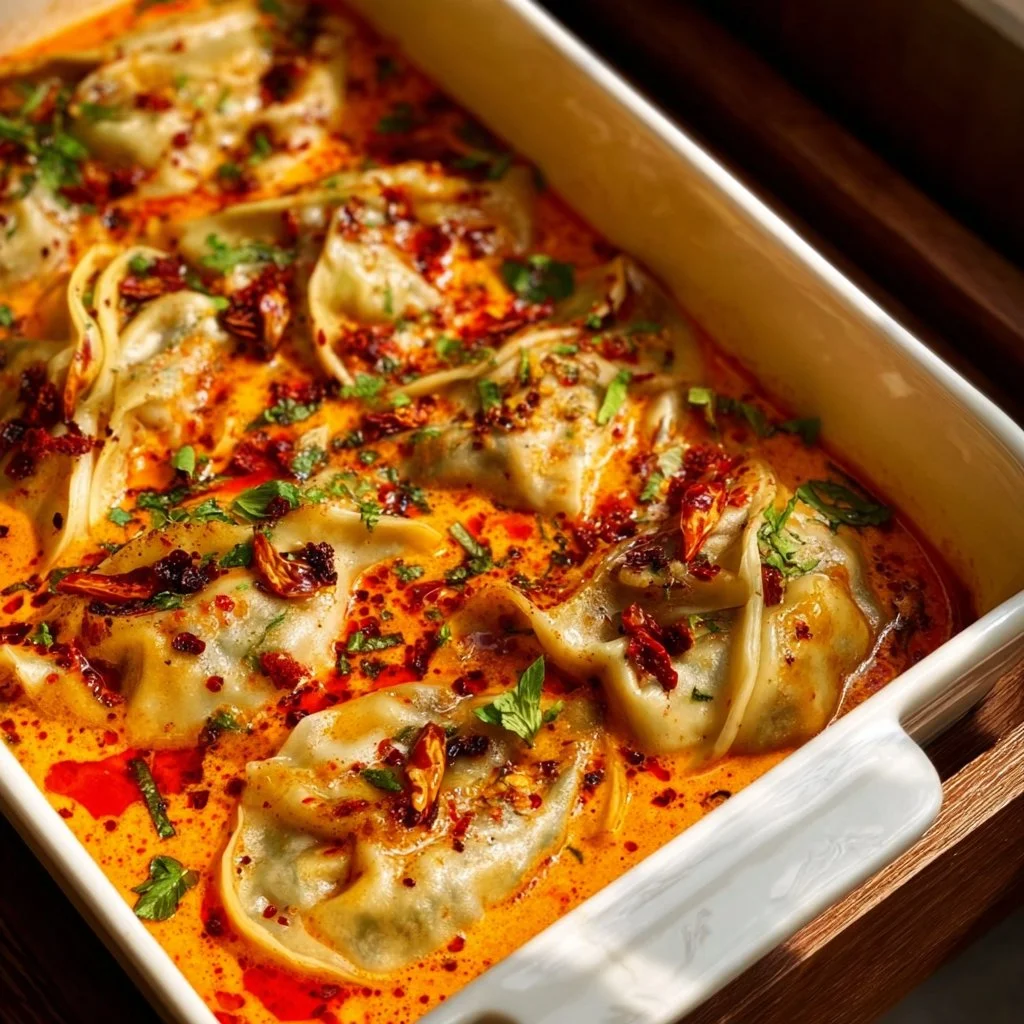 Vegane gebackene Teigtaschen frisch aus dem Ofen, lecker und gesund