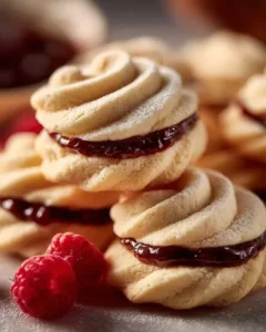 Wiener Plätzchen auf einem Teller dekoriert mit Puderzucker