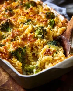Leckere Portion Brokkoli-Nudelauflauf aus dem Ofen, perfekt für ein gesundes Abendessen