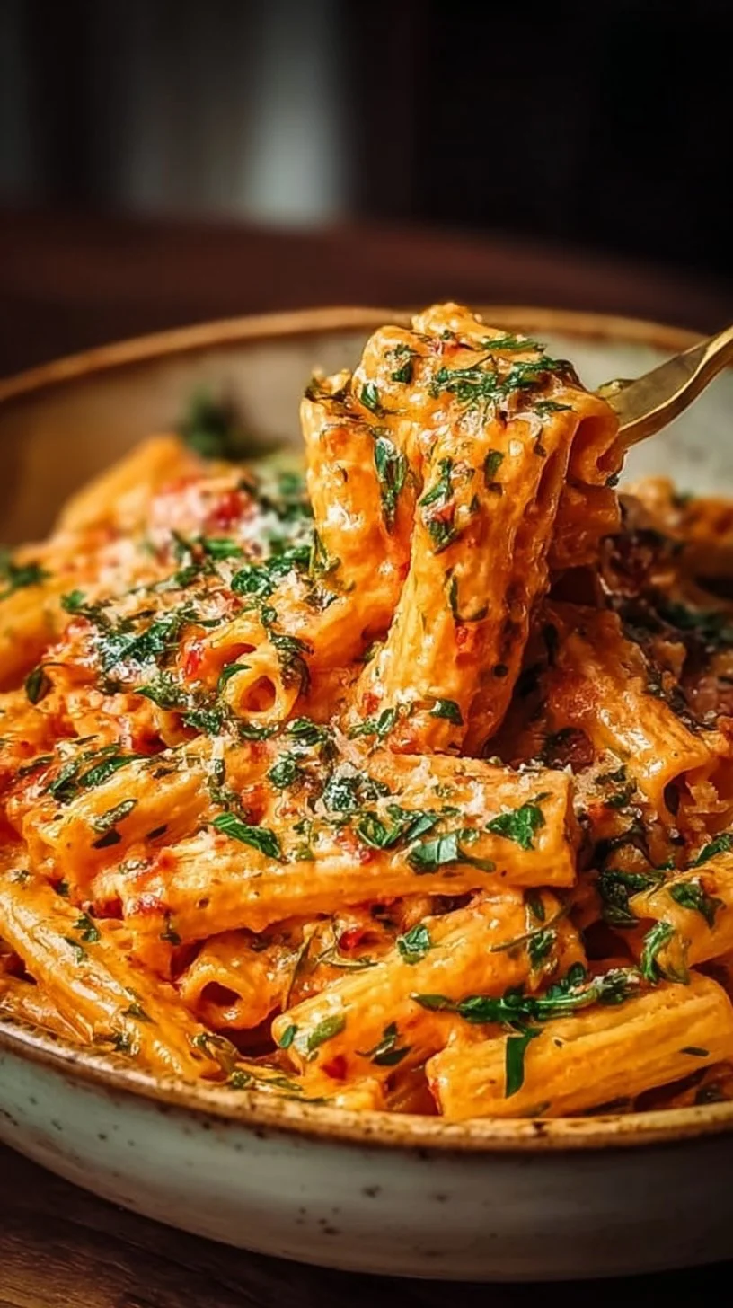 Cremige Tomaten-Knoblauch-Pasta