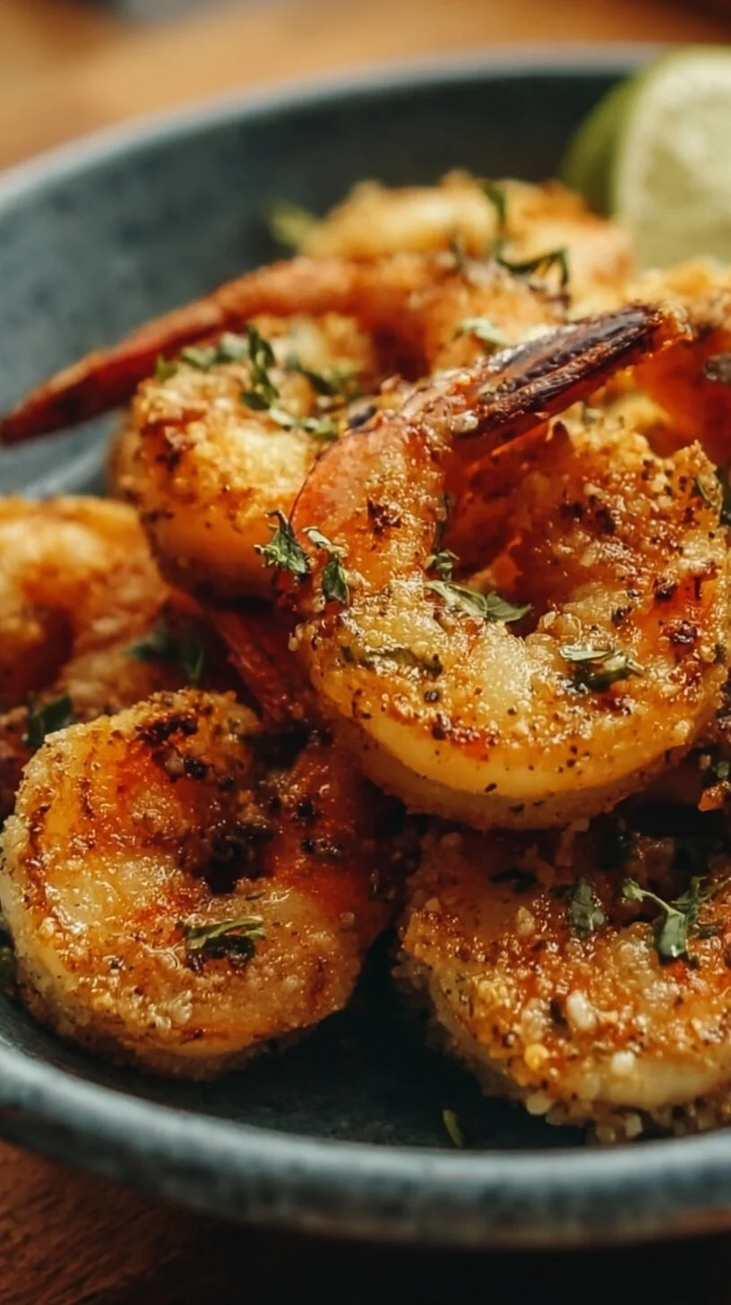 Gesunde Airfryer Knoblauch-Garnelen