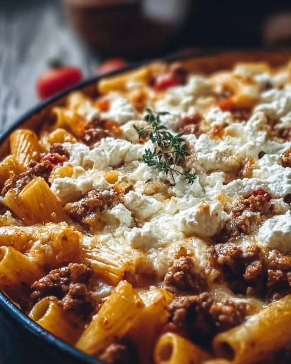 Griechischer Nudel-Auflauf mit Feta und Hackfleisch