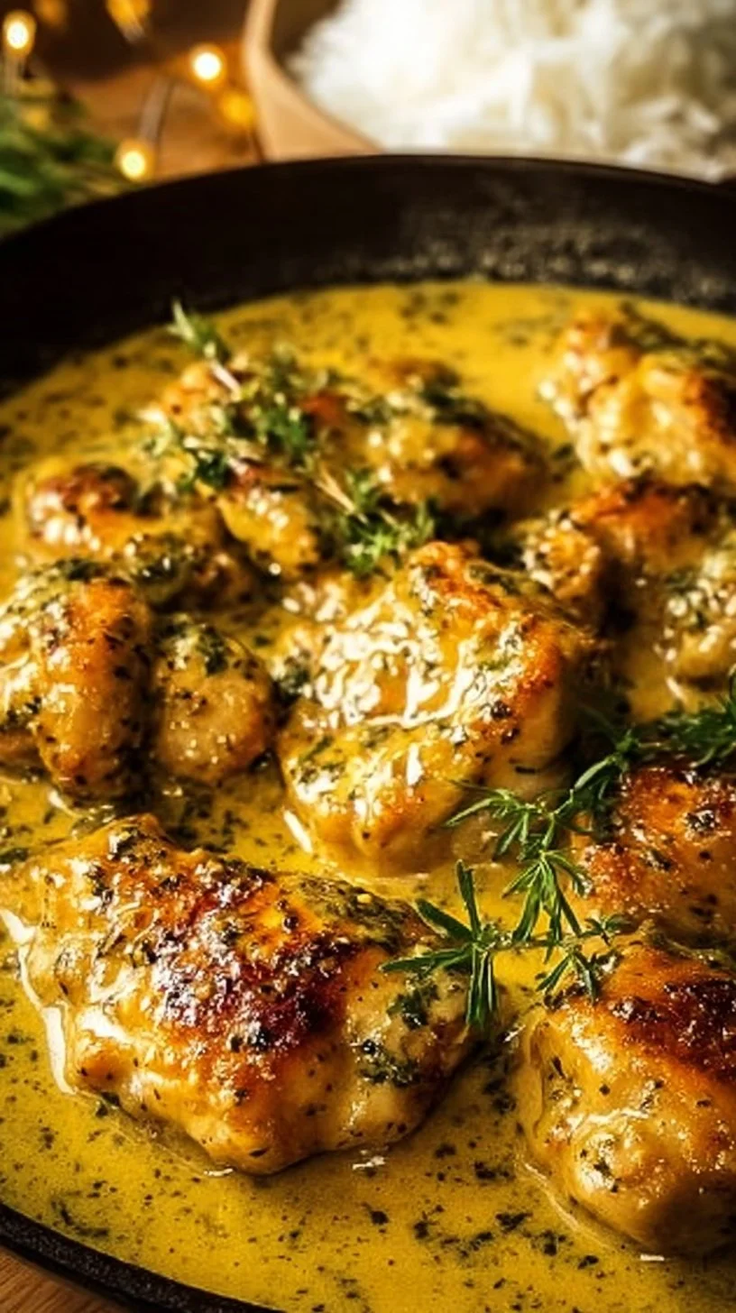 Hähnchen in Honig-Senf-Sauce