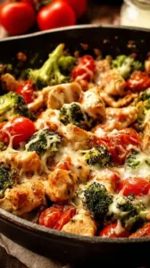 Leckeres Low-Carb Toskanisches Hühnchen mit frischen Zutaten und Gewürzen