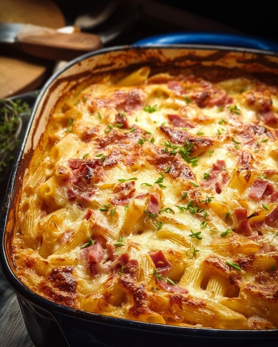 Nudel-Schinken-Gratin