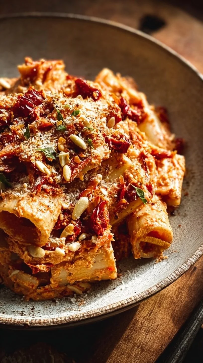 Pasta mit sonnengetrocknetem Tomaten-Ricotta-Pesto