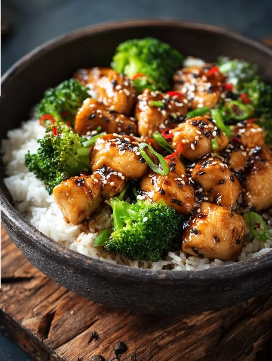 Chicken Teriyaki mit Brokkoli und Reis