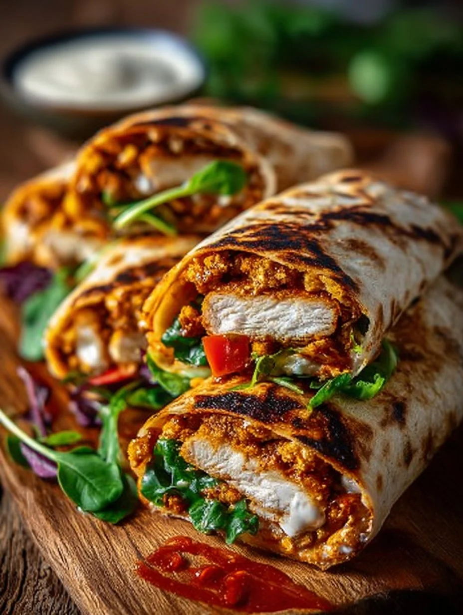 Knusprige Chicken Mozzarella Wraps aus dem Airfryer auf einem Teller.