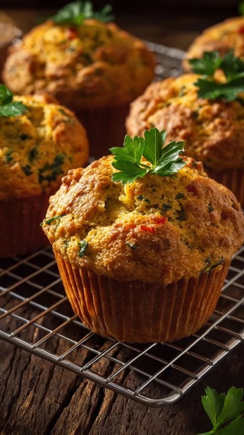 Hackbraten-Muffins mit Parmesan und getrockneten Tomaten auf einem Teller serviert
