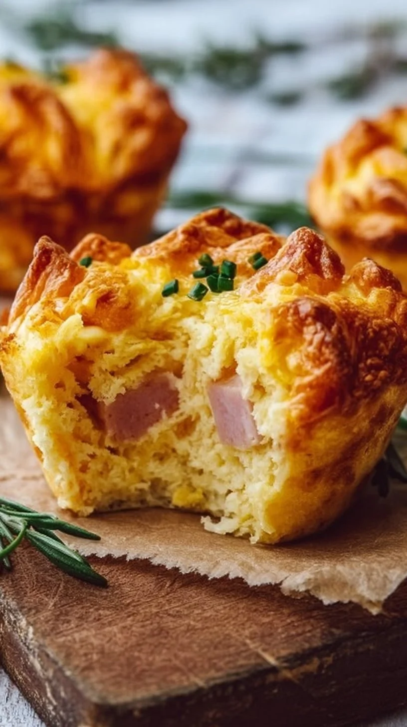Herzhafte Muffins mit Schinken und Käse