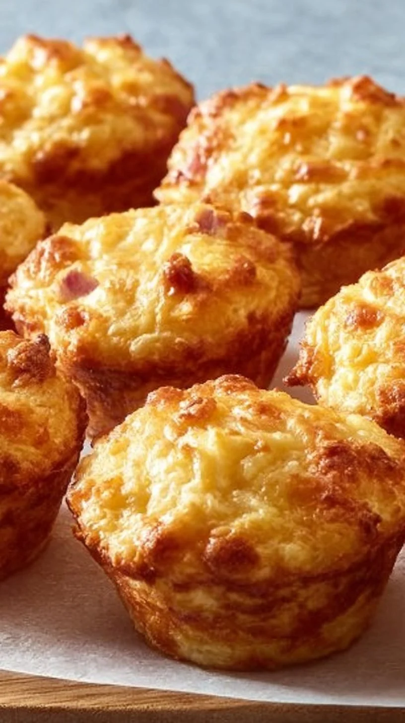 Leckere Käse-Schinken Muffins auf einem Teller serviert