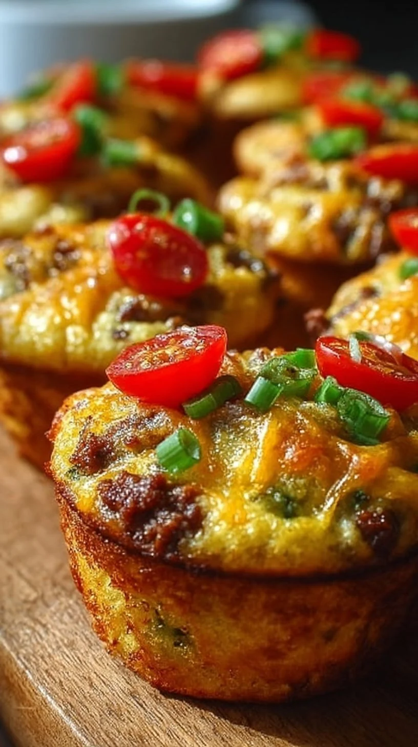 Käseburger-Muffins mit Käse und herzhaftem Belag