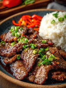 Rindfleisch Yakiniku auf einem Grill mit Gemüsesorten zum Servieren