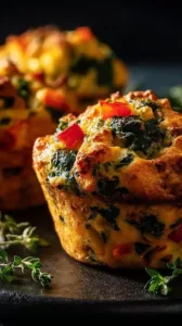 Vegane Gemüse Muffins mit frischem Gemüse und Gewürzen
