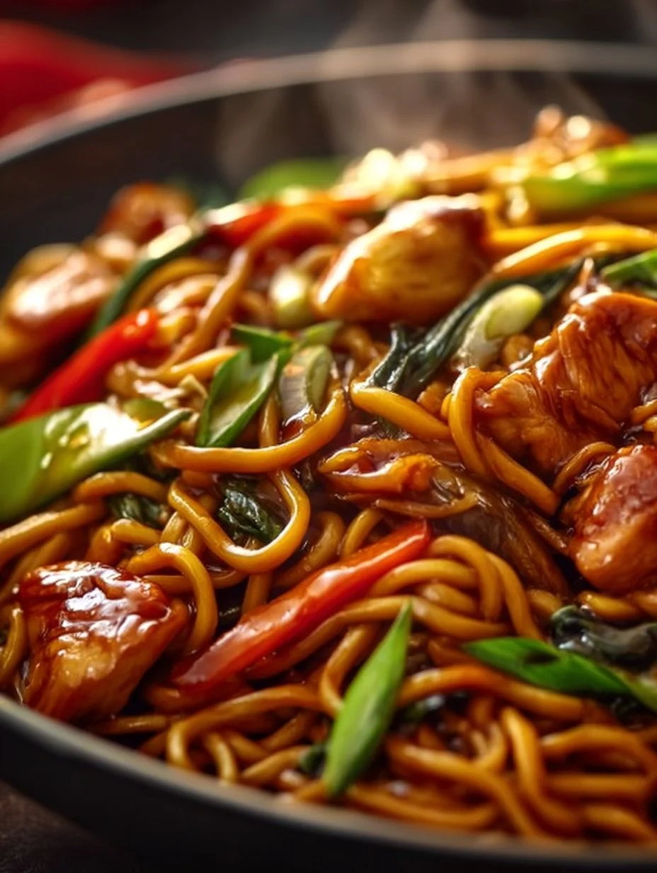 Würzige Teriyaki-Nudeln mit Hähnchen