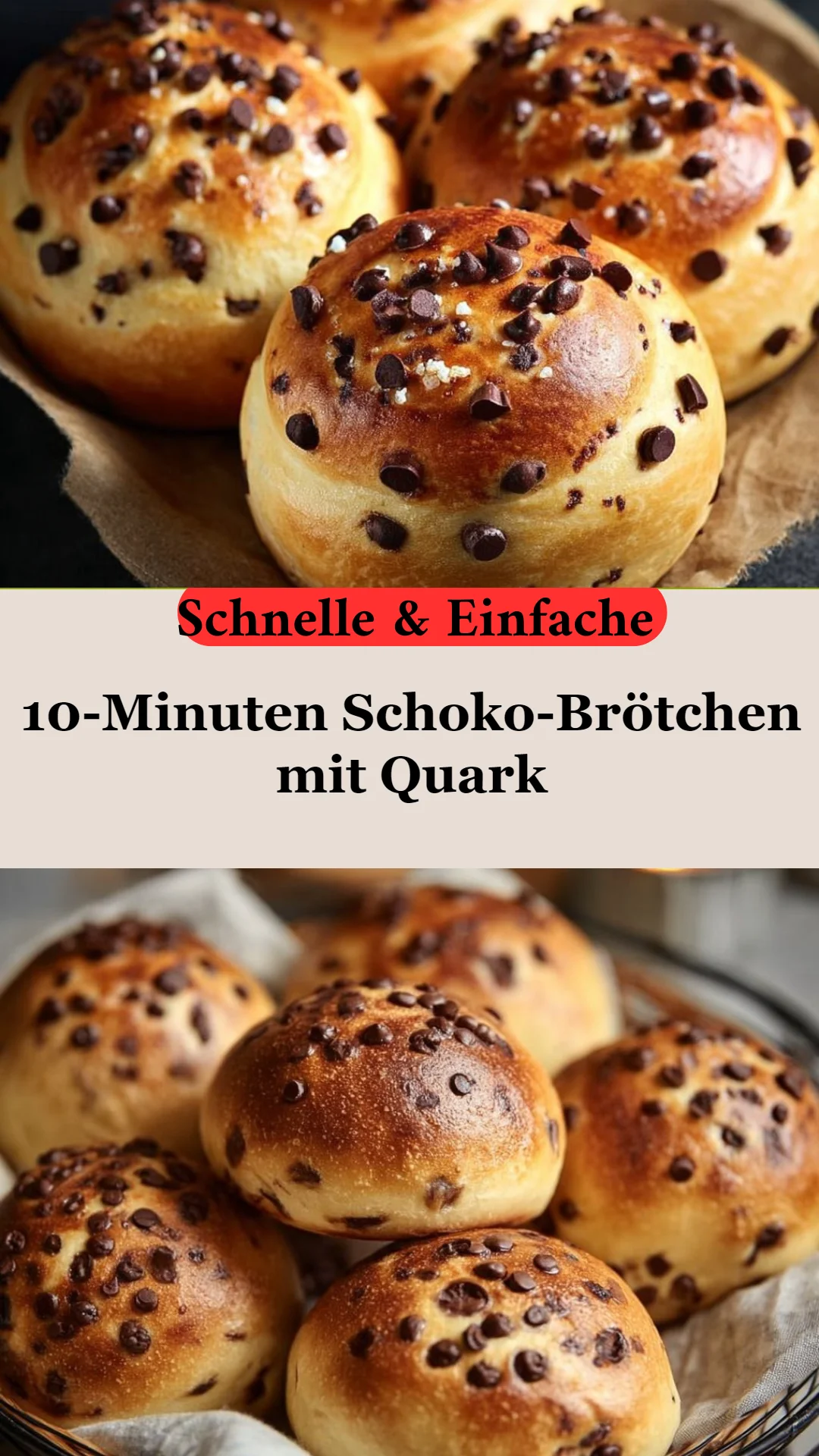 10-Minuten Schoko-Brötchen mit Quark