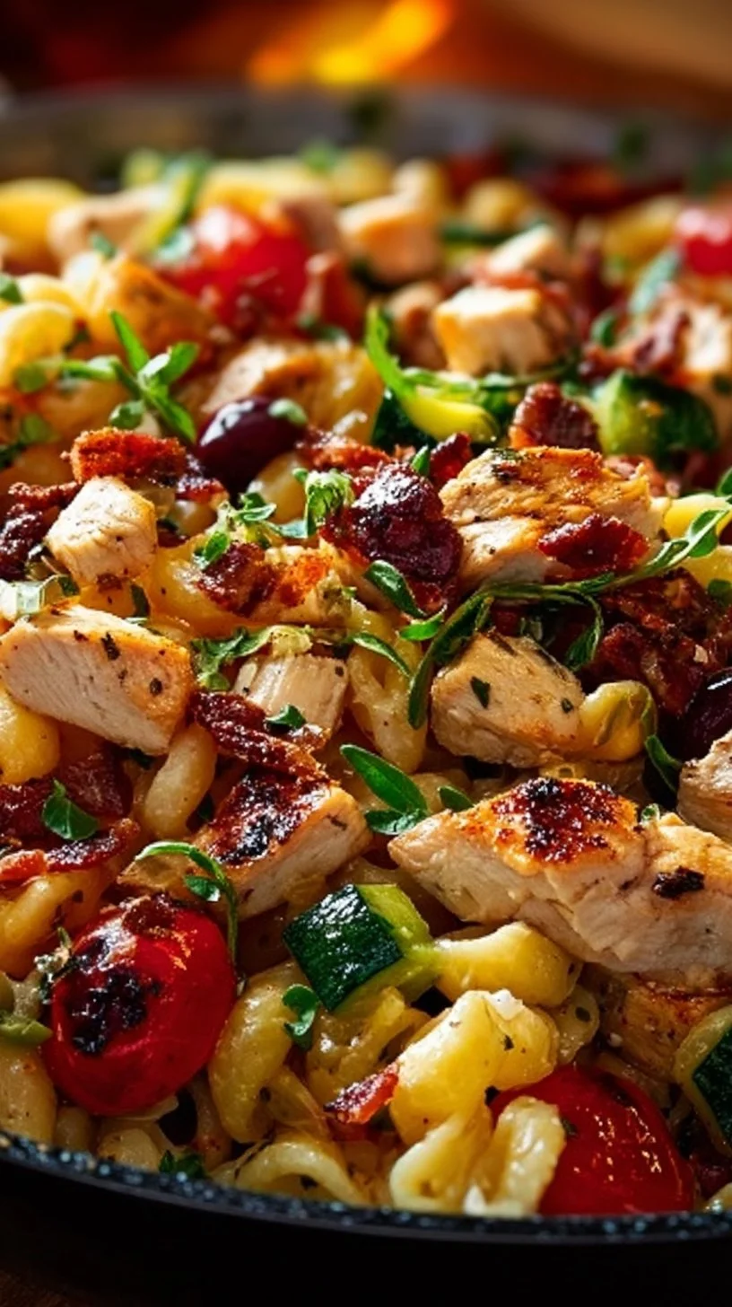 BBQ-Hühnchen-Pasta-Salat