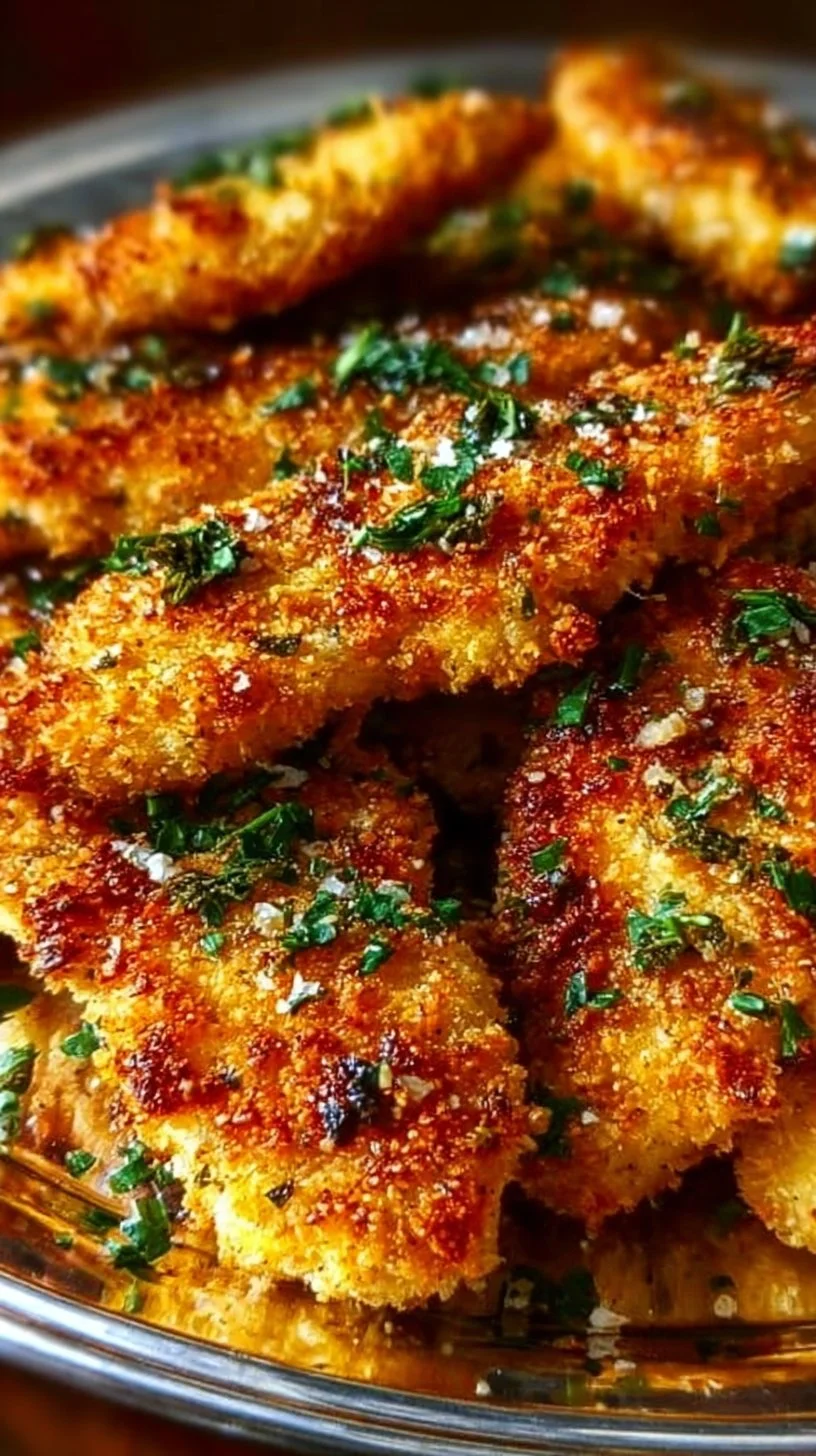 Blech mit knusprigem Parmesan Knoblauch Hähnchen frisch aus dem Ofen