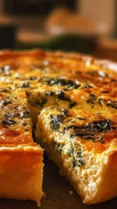 Cottage Cheese Quiche Spinat ohne Boden auf einem Teller serviert