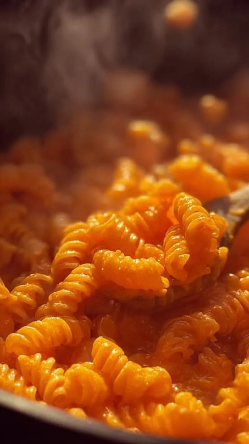 Cremige Gochujang-Pasta mit frischen Zutaten und aromatischer Soße.