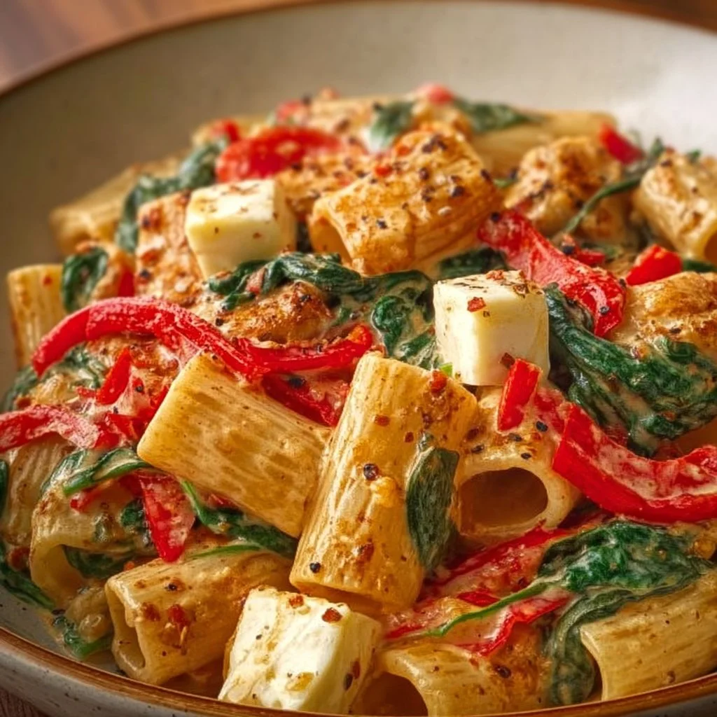 Cremige Piri Piri Pasta mit frischen Zutaten und aromatischer Sauce