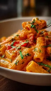 Cremige Tomaten-Knoblauch-Pasta mit frischen Zutaten
