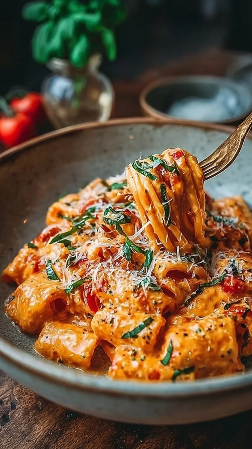 Cremige Tomaten-Knoblauch-Pasta