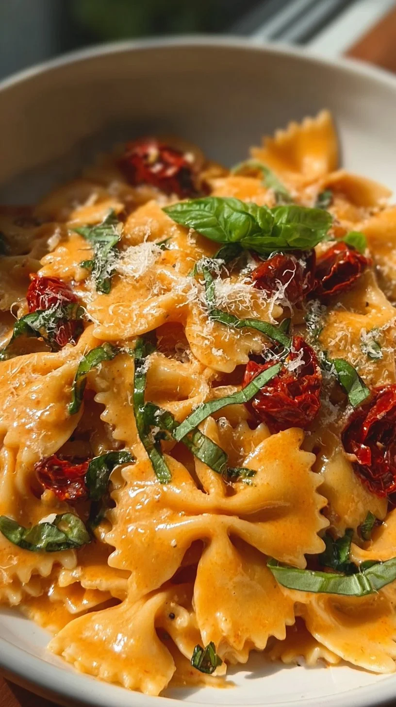 Cremige toskanische Pasta mit langsam gerösteten Tomaten